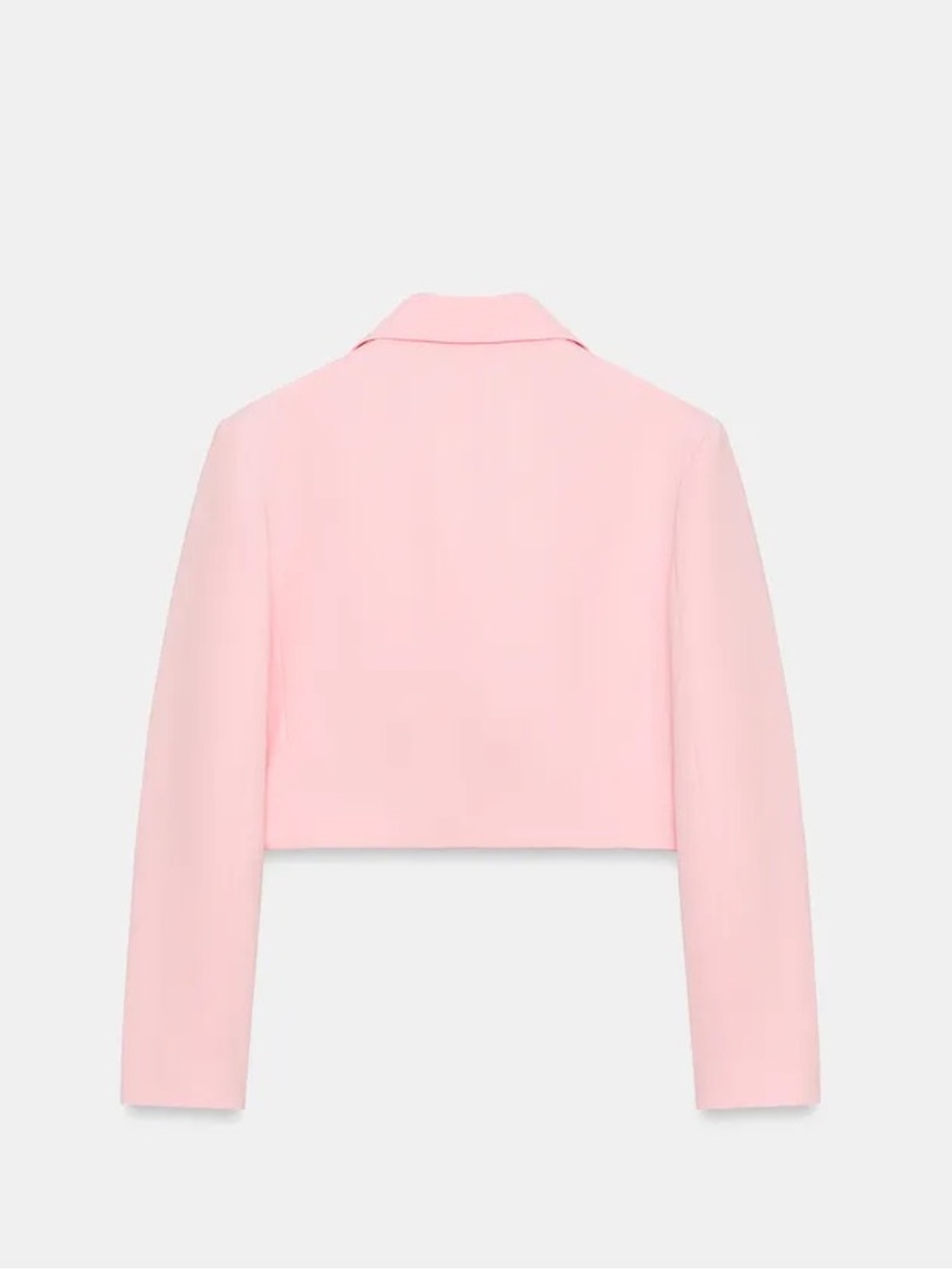 Zara Pale Pink Cropped Blazer with shoulder Pads . POP View 3